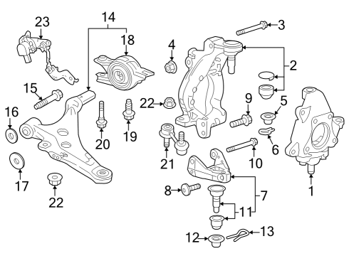 2023 Honda Civic BRG ASSY-, FR- HUB Diagram for 44300-T20-A02