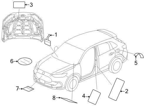 2023 Honda HR-V LABEL, A/C Diagram for 80050-T23-A00