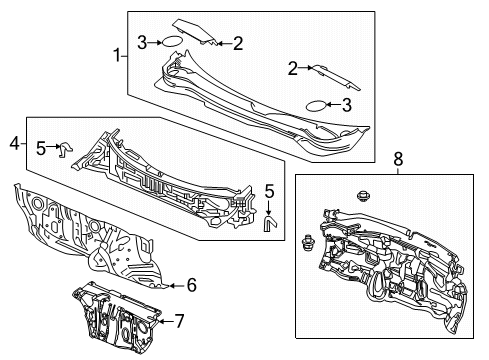 2022 Honda Ridgeline Cowl Diagram