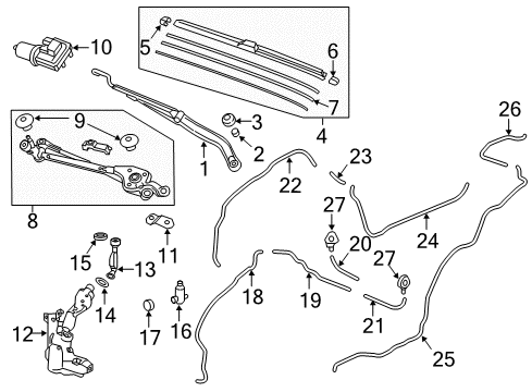 2022 Honda CR-V Hybrid Wiper & Washer Components Diagram 2