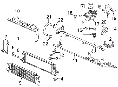 2022 Honda Accord Radiator & Components Diagram 3