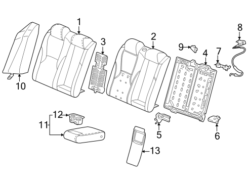 2023 Honda Accord CTR ARMREST *NH900L* Diagram for 82180-30A-AC1ZA