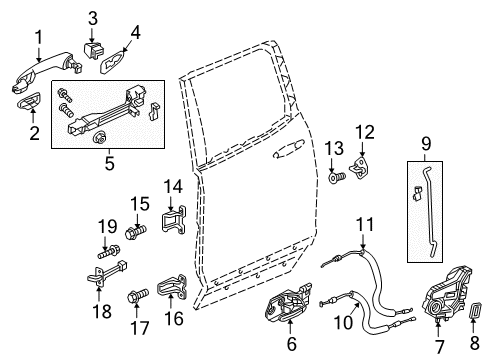 2022 Honda Ridgeline Lock & Hardware Diagram 2