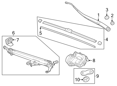 2024 Honda Pilot BLADE, WSW (550MM) Diagram for 76630-T90-A01