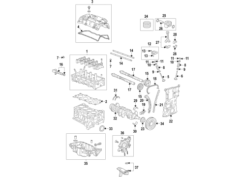 2022 Honda CR-V Hybrid Engine Parts, Mounts, Cylinder Head & Valves, Camshaft & Timing, Variable Valve Timing, Oil Pan, Oil Pump, Balance Shafts, Crankshaft & Bearings, Pistons, Rings & Bearings Diagram 3