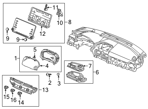 2022 Honda Accord Cluster & Switches, Instrument Panel Diagram 2