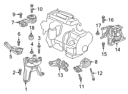 2022 Honda CR-V Hybrid Case & Related Parts Diagram 1