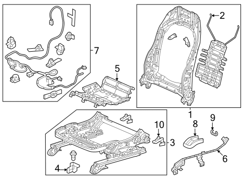 2023 Honda HR-V Driver Seat Components Diagram 3