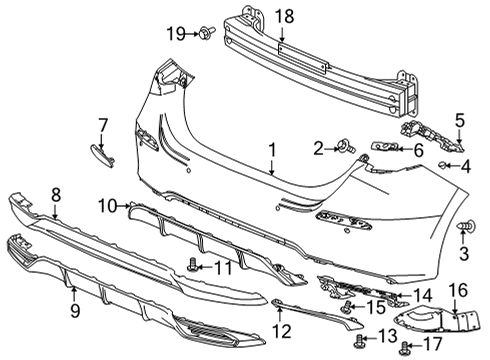 2023 Honda Civic W-FACE, RR- BUMPER Diagram for 04715-T47-A50ZZ