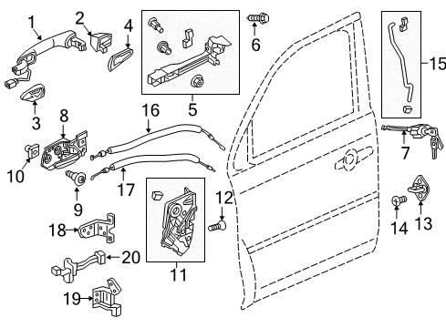 2022 Honda Pilot Rear Door Diagram 1