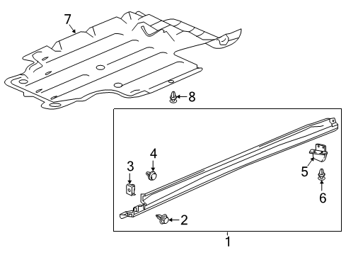 2022 Honda Pilot Exterior Trim - Pillars Diagram