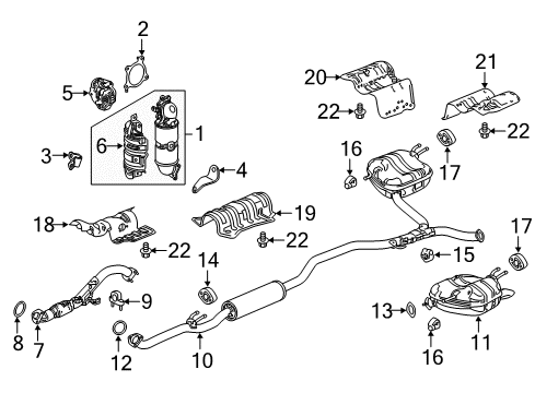 2022 Honda Accord Exhaust Components Diagram 1