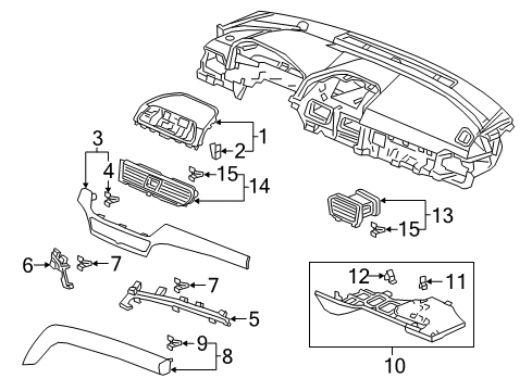 2022 Honda Accord Cluster & Switches, Instrument Panel Diagram 5