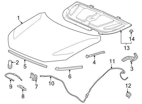 2024 Honda CR-V WIRE ASSY-, HOOD Diagram for 74132-3A0-A01