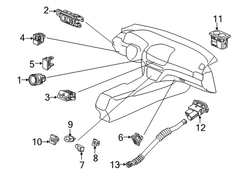 2022 Honda Accord Cluster & Switches, Instrument Panel Diagram 3