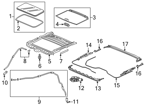 2022 Honda Pilot Sunroof Diagram 1