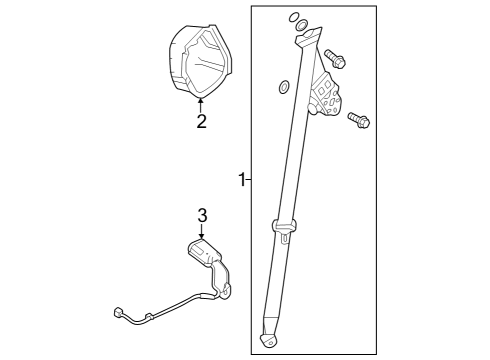 2023 Honda Pilot Second Row Seat Belts Diagram 1