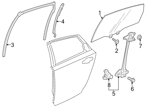 2023 Honda Accord REG, RR- L DOOR Diagram for 72750-30A-A11