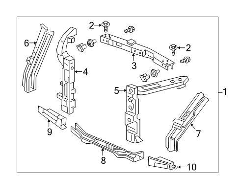 2024 Honda Odyssey Radiator Support Diagram