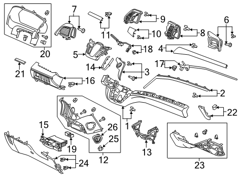 2024 Honda Odyssey Cluster & Switches, Instrument Panel Diagram 3