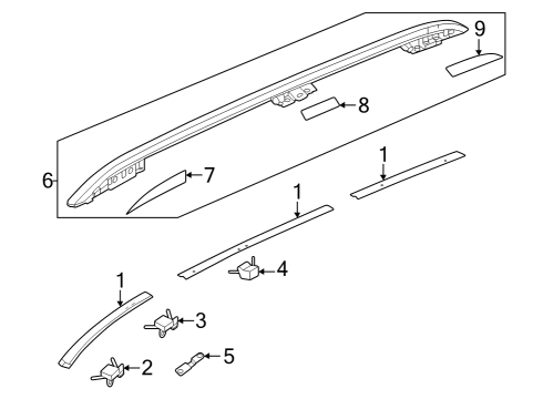 2023 Honda Pilot Exterior Trim - Roof Diagram 3