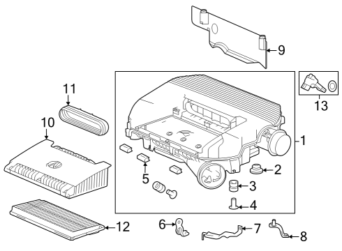 2024 Honda Pilot ELEMENT, AIR CLEANER Diagram for 17220-61A-A00