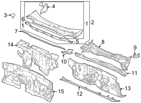 2023 Honda CR-V Hybrid Cowl Diagram