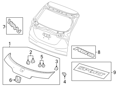 2024 Honda HR-V STICKER, RR Diagram for 75719-3W0-A01