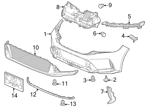 2023 Honda Civic GRILLE, FR- BUMPER Diagram for 71150-T60-A00