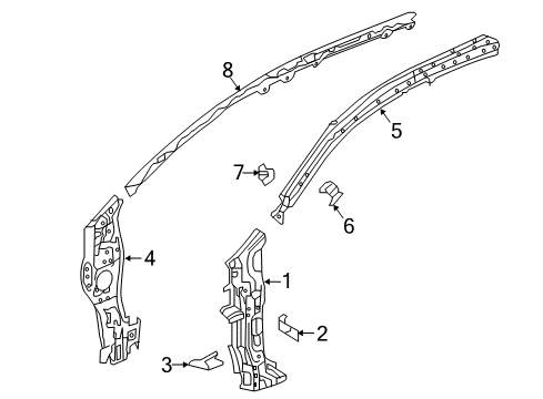 2022 Honda CR-V Hybrid Hinge Pillar Diagram