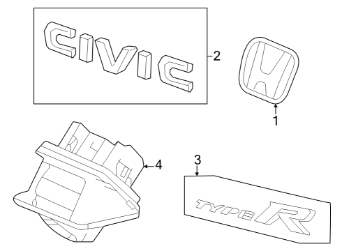 2023 Honda Civic EMBLEM, RR Diagram for 75701-T60-A01