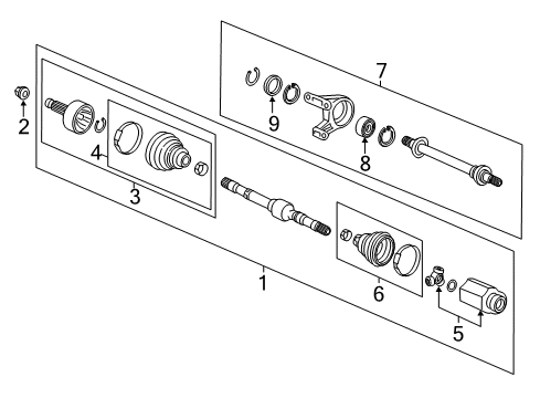 2022 Honda CR-V Hybrid Drive Axles - Front Diagram 1