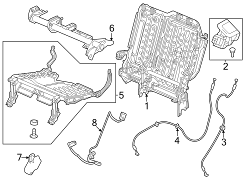 2023 Honda CR-V Hybrid Rear Seat Components Diagram 4