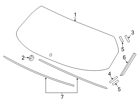 2019 Honda HR-V SET, RR- WSHLD GLASS Diagram for 73211-T7W-306