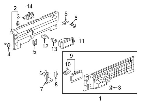 2022 Honda Ridgeline Interior Trim - Quarter Panels Diagram 2