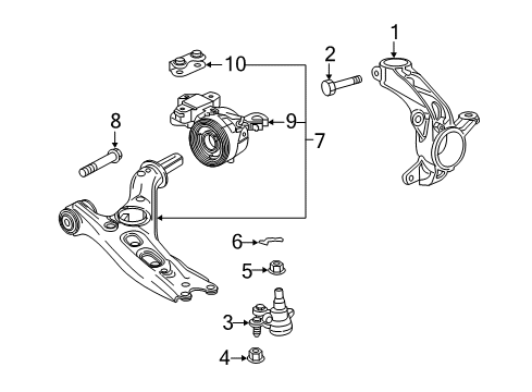 2022 Honda CR-V Hybrid Front Suspension Components, Lower Control Arm, Stabilizer Bar Diagram 2