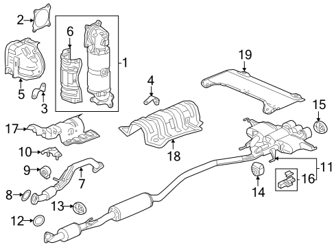 2023 Honda Civic RUBBER, EX- MOUNTING Diagram for 18215-3A0-A11