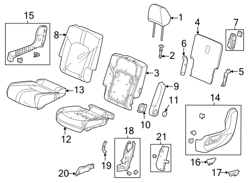 2024 Honda Pilot ARMREST, L- *NH900L* Diagram for 81785-T90-A61ZB