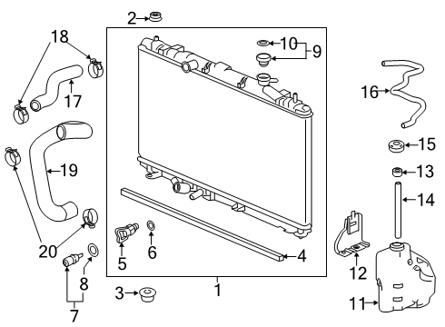 2022 Honda Accord Radiator & Components Diagram 2