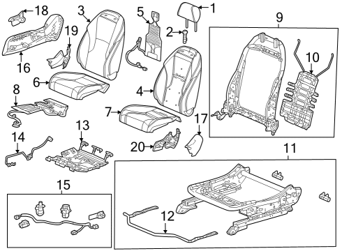 2024 Honda Accord KNOB RECLINI*NH900L* Diagram for 81231-TZA-J01ZA