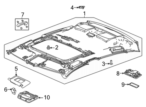 2022 Honda Civic Interior Trim - Roof Diagram 3