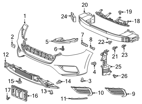 2022 Honda Insight Bumper & Components - Front Diagram