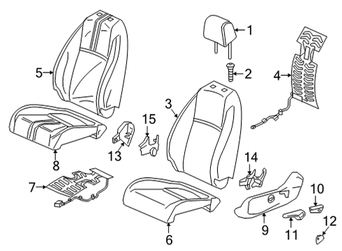 2022 Honda Civic PAD COMP L, FR- BACK Diagram for 81527-T20-A01