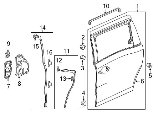 2023 Honda Odyssey PANEL COMP,R SLID Diagram for 67510-THR-A30ZZ