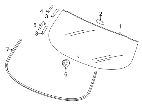 2022 Honda Pilot Glass - Lift Gate Diagram