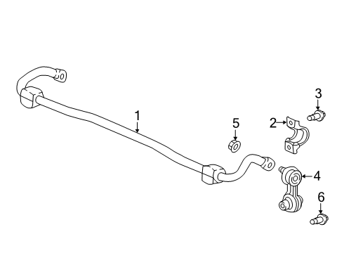 2022 Honda Insight Rear Suspension, Lower Control Arm, Upper Control Arm, Stabilizer Bar, Suspension Components Diagram 2