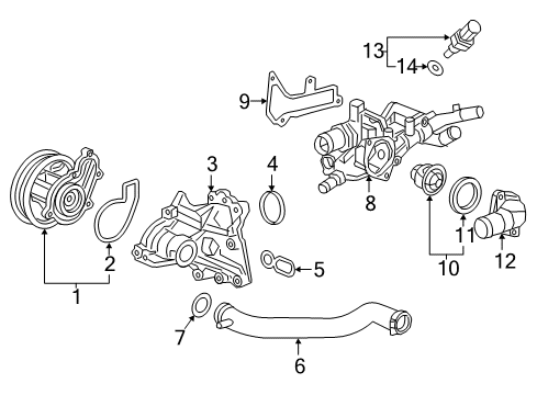 2022 Honda CR-V Hybrid Water Pump Diagram 1