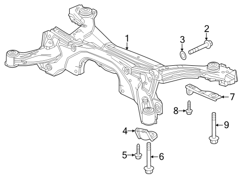 2023 Honda HR-V SUB-FRAME, RR- (4WD) Diagram for 50300-3W1-A10