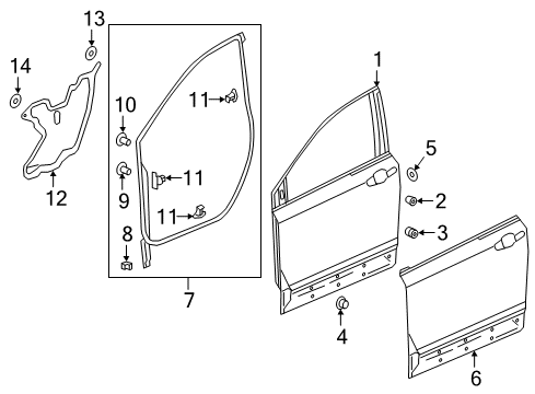 2022 Honda CR-V Hybrid Door & Components Diagram 1