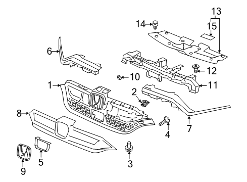 2022 Honda CR-V Hybrid Grille & Components Diagram